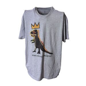 NICE Jean-Michel Basquiat Dino King T-Shirt Gray - Size XL short  Sleeve Shirt G